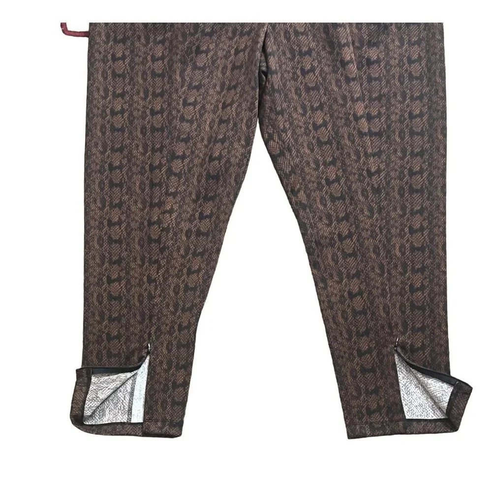 INTEMPO Women's Plus Size Fitted Scuba Dress Pants Brown Snake Size 3X NWT - Picture 3 of 6
